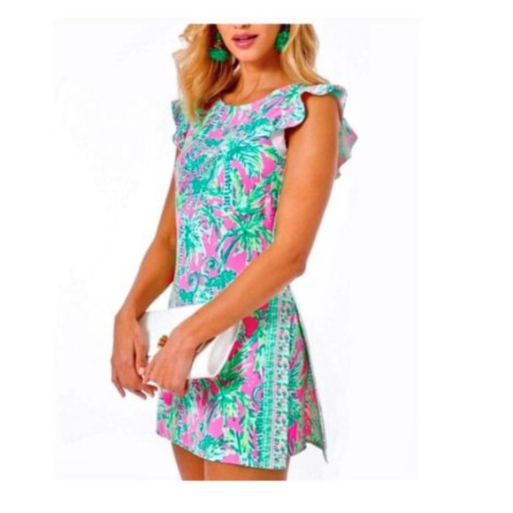 NWT Lilly Pulitzer Adda Romper Prosecco Pink Hanging Around Beach Theme SZ 6 - Picture 14 of 14